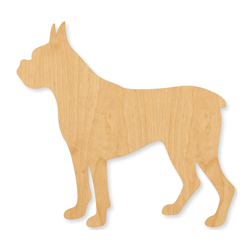 Boxer Dog Wood Cutout - Unfinished Baltic Birch Craft Shape