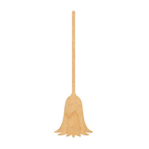Broom Wood Cutout for Crafts, Unfinished Baltic Birch Craft Shape