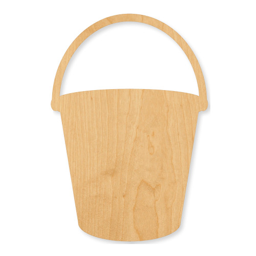 Bucket Wood Cutout - Unfinished Baltic Birch Craft Shape