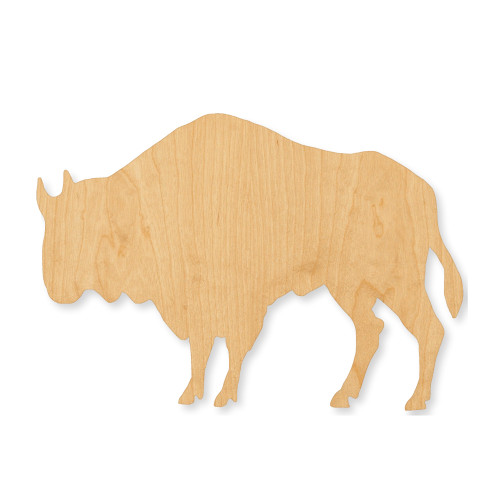 Buffalo Wood Cutout - Unfinished Baltic Birch Craft Shape