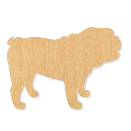 Bulldog Wood Cutout - Unfinished Baltic Birch Craft Shape