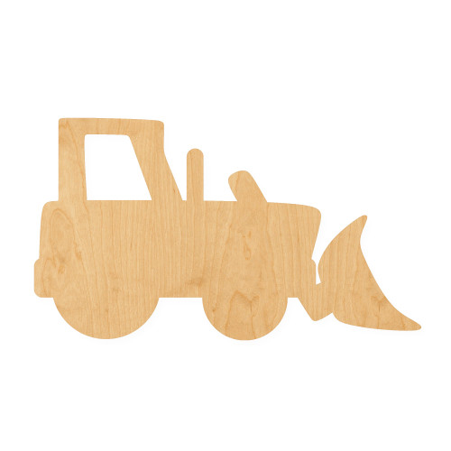 Bulldozer Wood Cutout for Crafts, Unfinished Baltic Birch Craft Shape