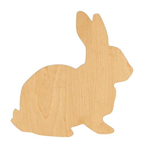 Bunny 2 Wood Cutout Craft Blank, Unfinished Baltic Birch DIY Shape for Crafts and Decor