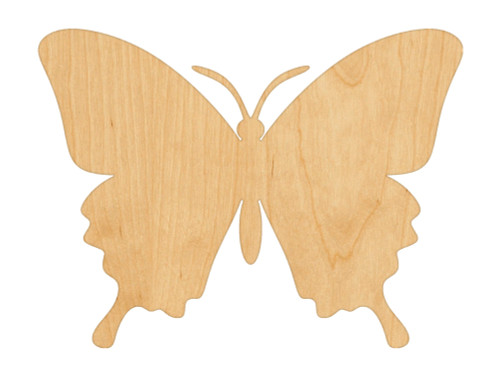 Butterfly 1 Wood Cutout Craft Blank, Unfinished Baltic Birch DIY Shape for Crafts and Decor