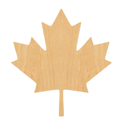 Canadian Maple Leaf Wood Cutout for Crafts, Unfinished Baltic Birch Craft Shape