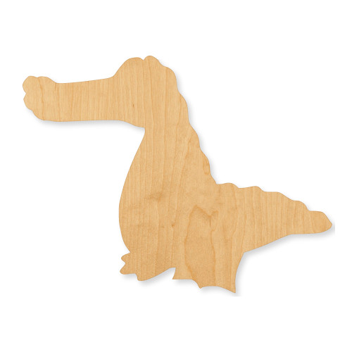 Cartoongatoroutline Wood Cutout - Unfinished Baltic Birch Craft Shape