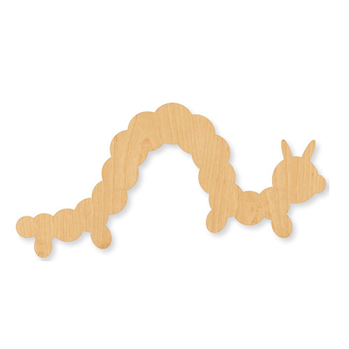 Caterpillar Wood Cutout - Unfinished Baltic Birch Craft Shape