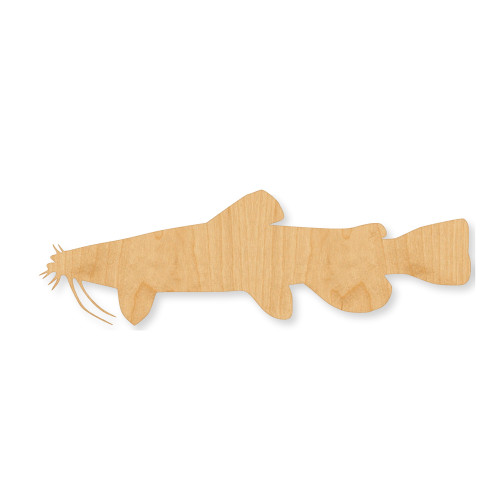 Catfish Wood Cutout - Unfinished Baltic Birch Craft Shape