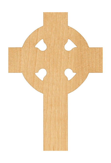 Celtic Cross 2 Wood Cutout Craft Blank, Unfinished Baltic Birch DIY Shape for Crafts and Decor