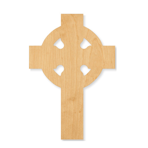 Celtic Cross 2 Wood Cutout - Unfinished Baltic Birch Craft Shape