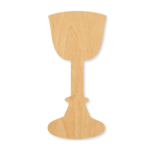 Chalice Wood Cutout - Unfinished Baltic Birch Craft Shape