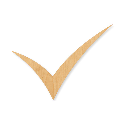 Check Mark Wood Cutout - Unfinished Baltic Birch Craft Shape