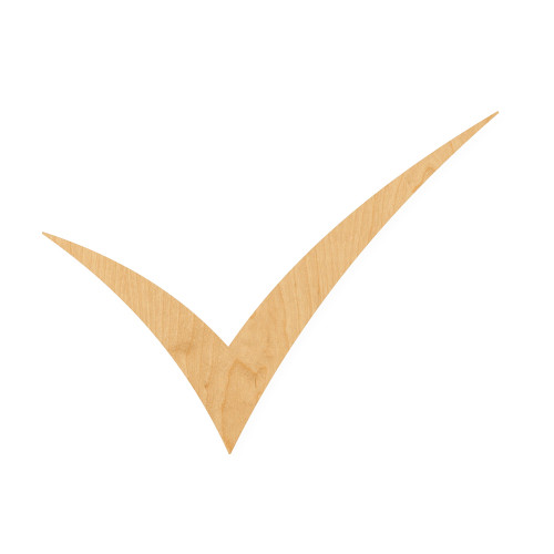 Check Mark Wood Cutout for Crafts, Unfinished Baltic Birch Craft Shape