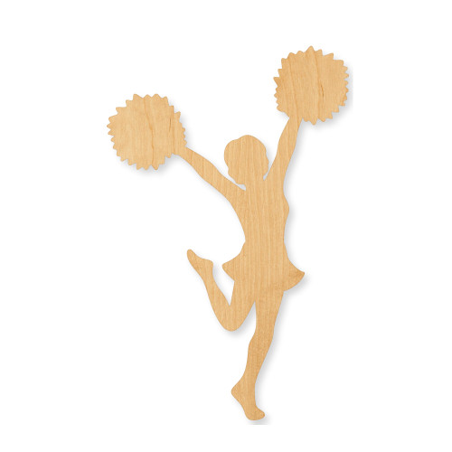 Cheerleader 2 Wood Cutout - Unfinished Baltic Birch Craft Shape