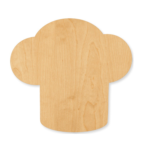 Chef Hat Wood Cutout - Unfinished Baltic Birch Craft Shape