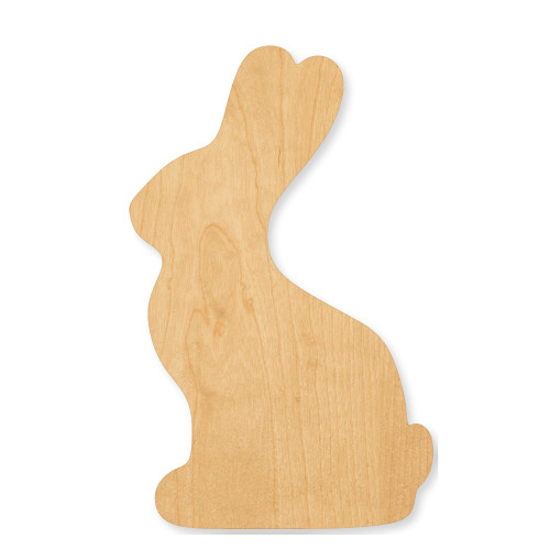 Chocolate Bunny Wood Cutout - Unfinished Baltic Birch Craft Shape