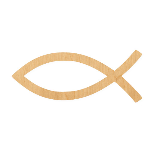 Christian Fish Wood Cutout for Crafts, Unfinished Baltic Birch Craft Shape
