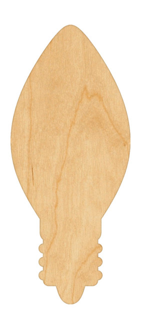 Christmas Light Bulb Wood Cutout - Unfinished Baltic Birch Craft Shape