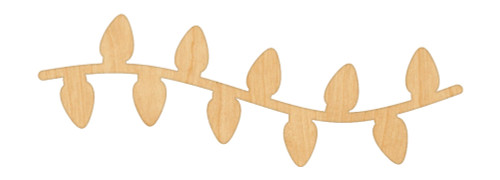 Christmas Lights Wood Cutout - Unfinished Baltic Birch Craft Shape