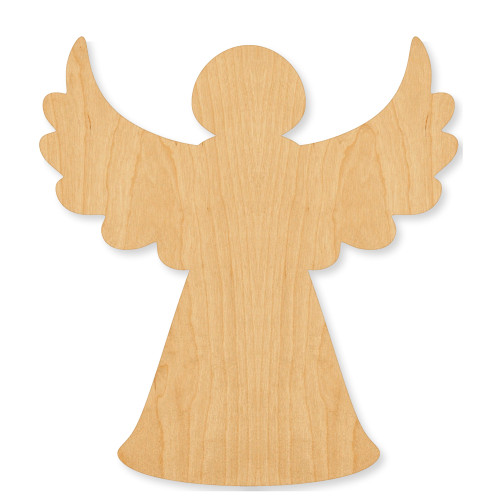 Christmas Tree Angel Wood Cutout - Unfinished Baltic Birch Craft Shape