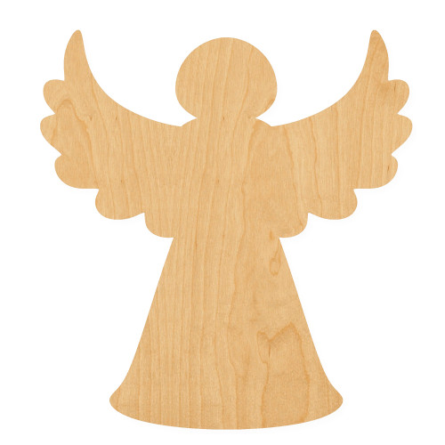 Christmas Tree Angel Wood Cutout for Crafts, Unfinished Baltic Birch Craft Shape