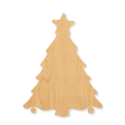 Christmastree5Outline Wood Cutout - Unfinished Baltic Birch Craft Shape