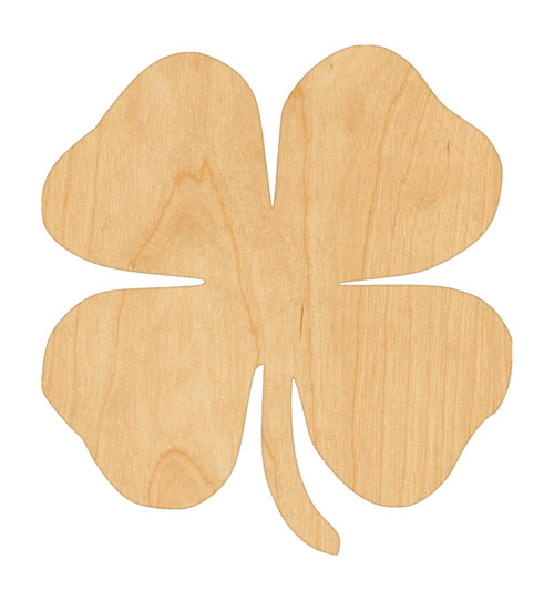 Clover 2 Wood Cutout Craft Blank, Unfinished Baltic Birch DIY Shape for Crafts and Decor