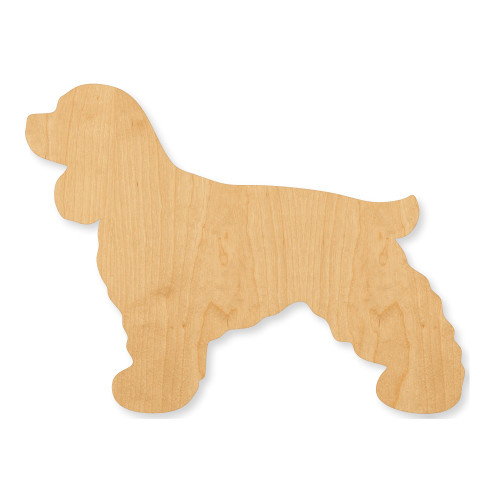 Cocker Spaniel Wood Cutout - Unfinished Baltic Birch Craft Shape