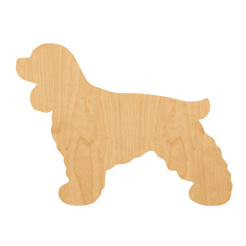 Cocker Spaniel Wood Cutout for Crafts, Unfinished Baltic Birch Craft Shape