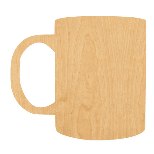 Coffee Mug Wood Cutout for Crafts, Unfinished Baltic Birch Craft Shape
