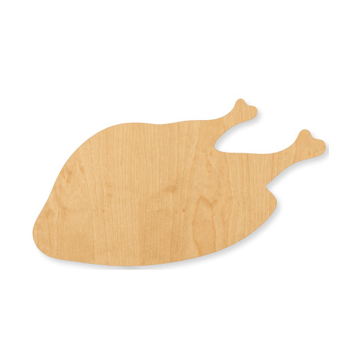 Cooked Turkey Wood Cutout - Unfinished Baltic Birch Craft Shape