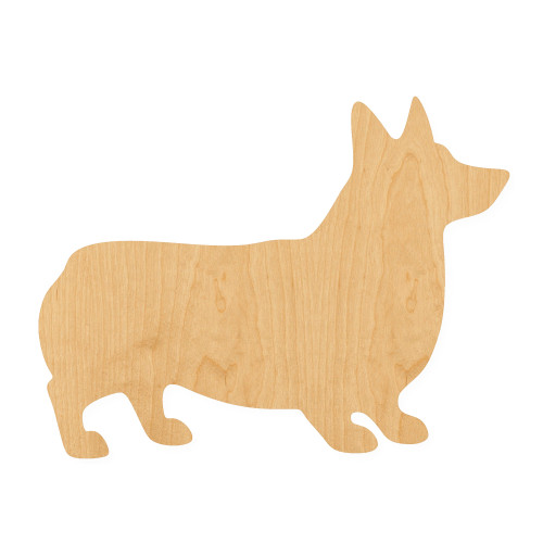 Corgi Wood Cutout for Crafts, Unfinished Baltic Birch Craft Shape