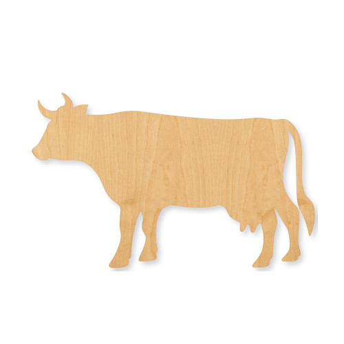 Cow Wood Cutout - Unfinished Baltic Birch Craft Shape