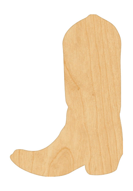 Cowboy Boot 2 Wood Cutout Craft Blank, Unfinished Baltic Birch DIY Shape for Crafts and Decor