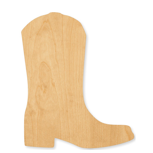 Cowboy Boot 3 Wood Cutout - Unfinished Baltic Birch Craft Shape