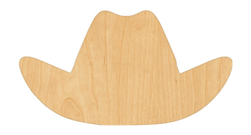 Cowboy Hat Wood Cutout Craft Blank, Unfinished Baltic Birch DIY Shape for Crafts and Decor
