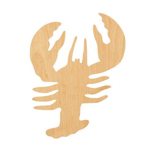 Crawfish Wood Cutout for Crafts, Unfinished Baltic Birch Craft Shape