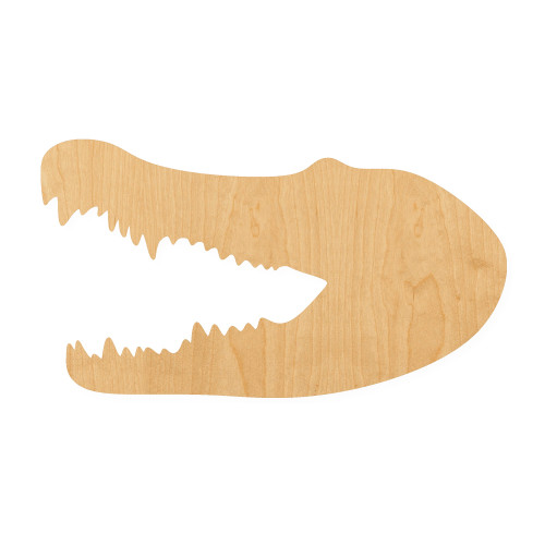 Crocodile Head Wood Cutout for Crafts, Unfinished Baltic Birch Craft Shape