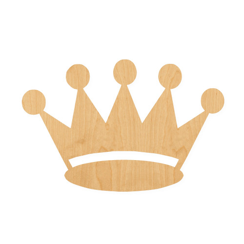 Crown 2 Wood Cutout for Crafts, Unfinished Baltic Birch Craft Shape