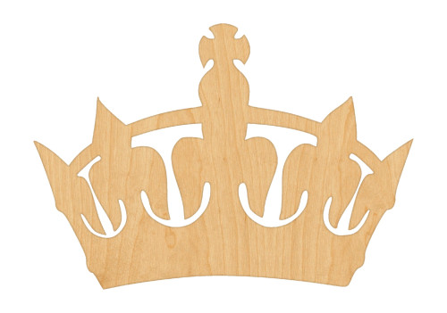 Crown 4 Wood Cutout Craft Blank, Unfinished Baltic Birch DIY Shape for Crafts and Decor