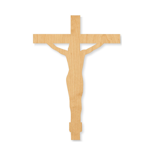 Crucifix 2 Wood Cutout - Unfinished Baltic Birch Craft Shape