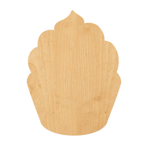 Cupcake 2 Wood Cutout for Crafts, Unfinished Baltic Birch Craft Shape