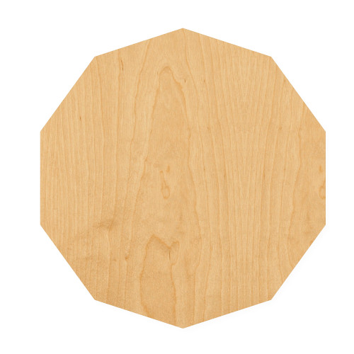 Decagon Wood Cutout for Crafts, Unfinished Baltic Birch Craft Shape