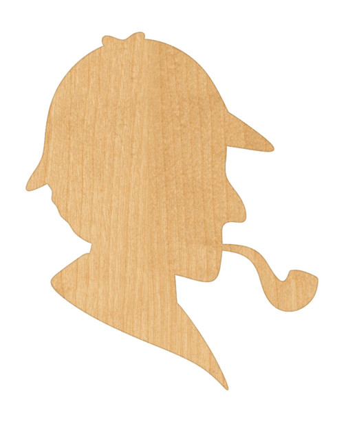Detective Wood Cutout Craft Blank, Unfinished Baltic Birch DIY Shape for Crafts and Decor