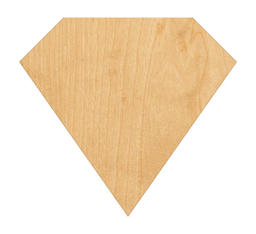 Diamond 3 Wood Cutout Craft Blank, Unfinished Baltic Birch DIY Shape for Crafts and Decor