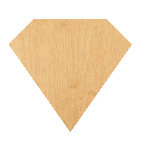 Diamond 3 Wood Cutout for Crafts, Unfinished Baltic Birch Craft Shape