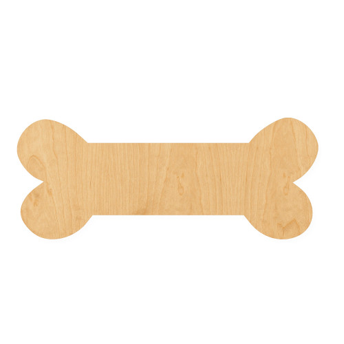 Dog Bone 2 Wood Cutout for Crafts, Unfinished Baltic Birch Craft Shape