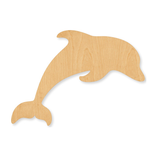 Dolphin Wood Cutout - Unfinished Baltic Birch Craft Shape