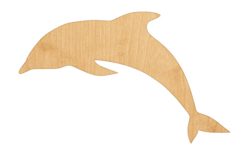 Dophin Wood Cutout - Unfinished Baltic Birch Craft Shape