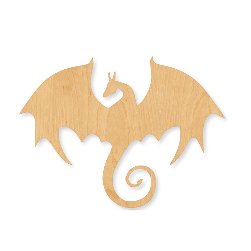 Dragon 2 Wood Cutout - Unfinished Baltic Birch Craft Shape